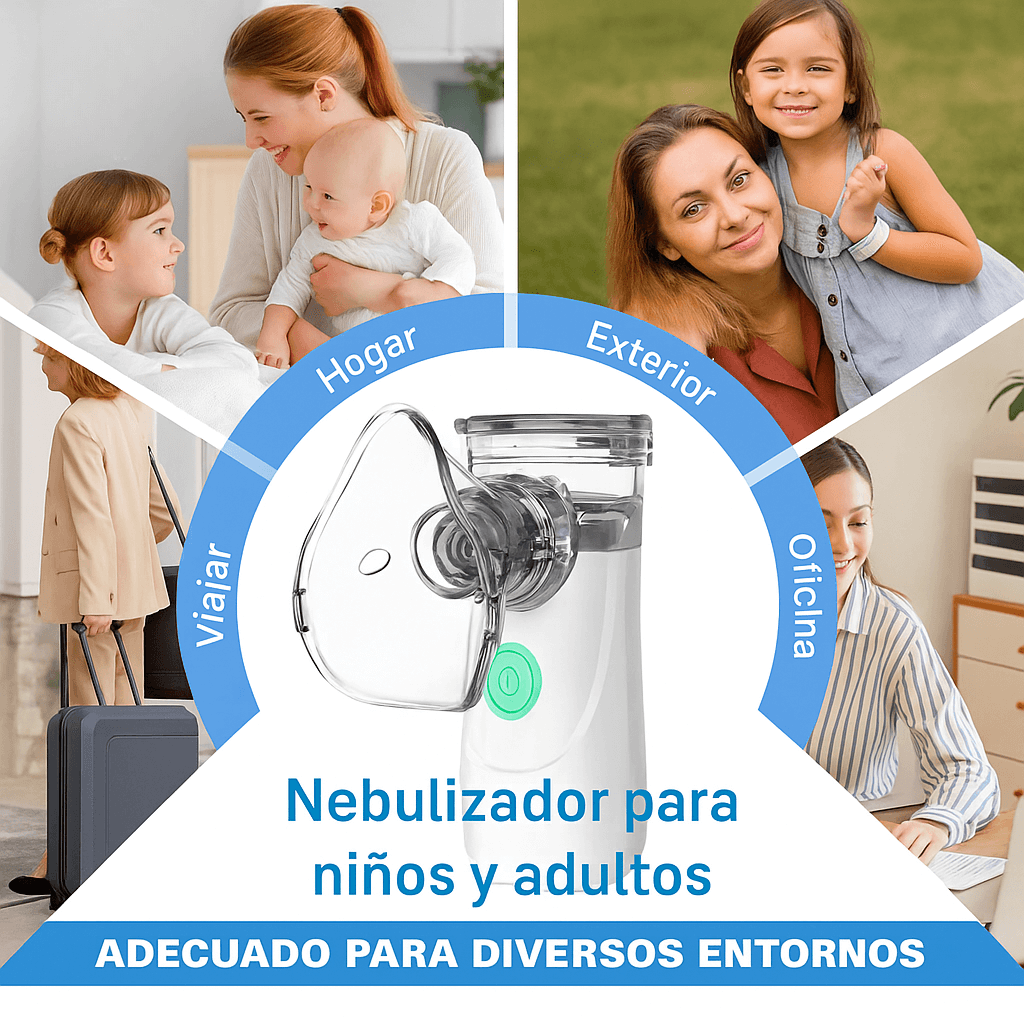 Nebulizador Portátil Silencioso – USB o Pilas, para Niños y Adultos