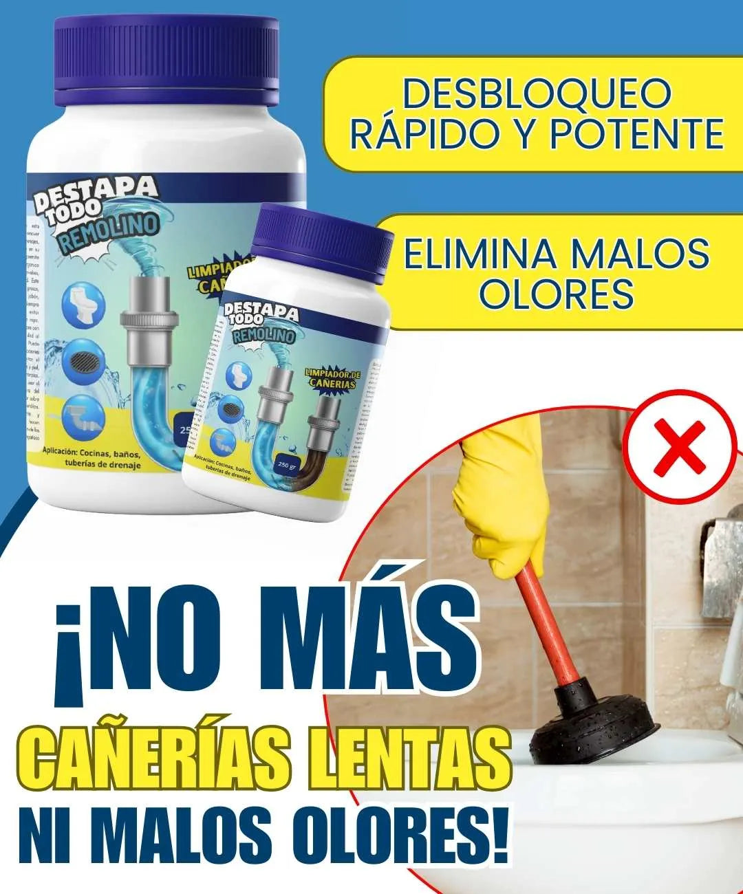 WILD TORNADO – Solución Efectiva para Desagües Atascados | Seguro y Fácil de Usar