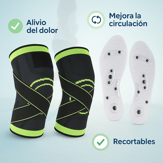 Combo Antidolores:  Rodilleras Ortopédicas + Plantilla Magnética