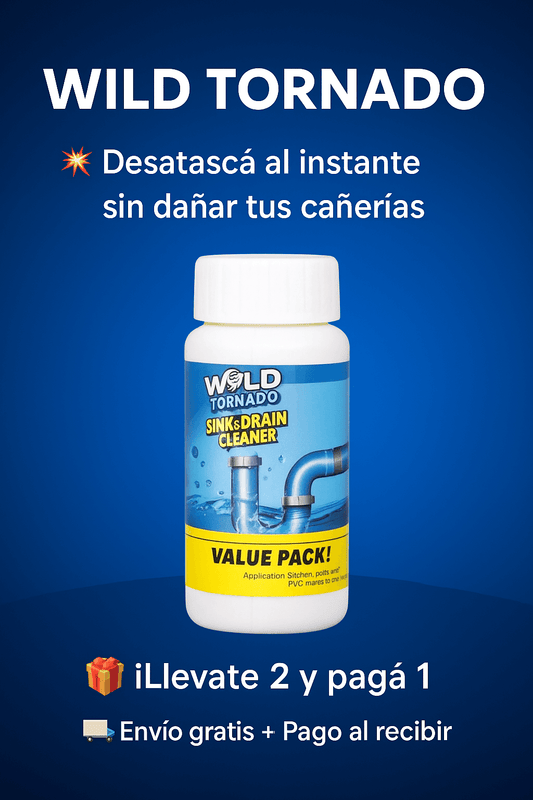 WILD TORNADO – Solución Efectiva para Desagües Atascados | Seguro y Fácil de Usar