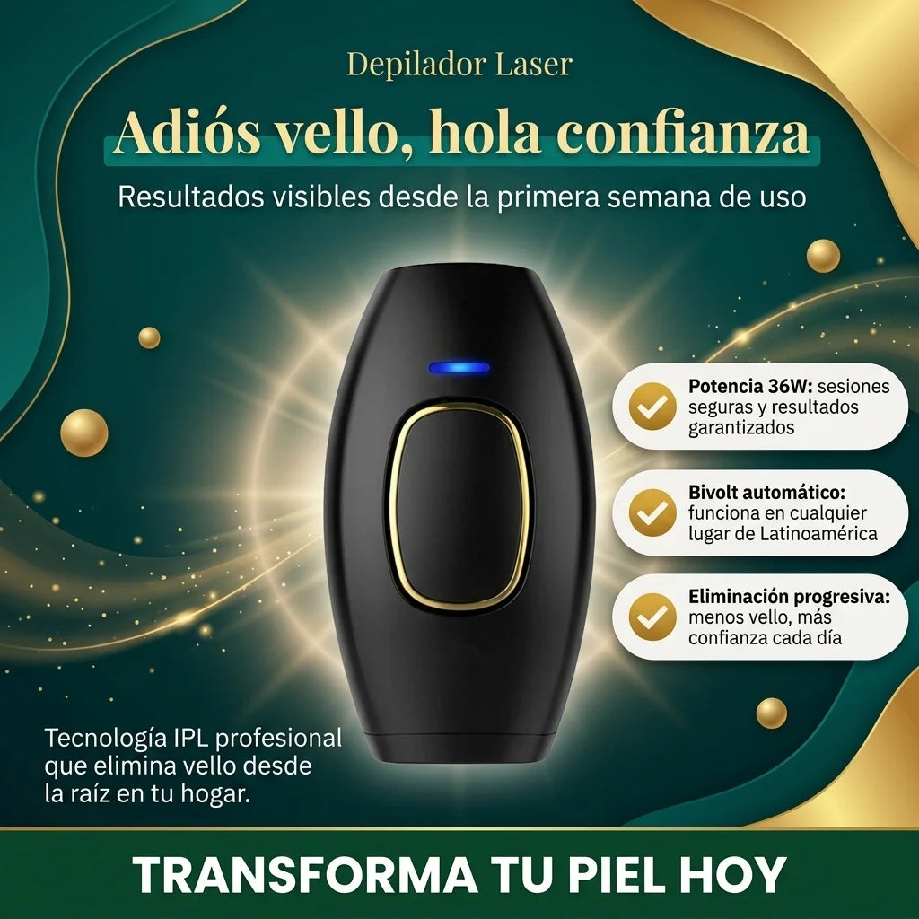 Depilación IPL con luz pulsada intensa que  reduce el vello de raíz. Sin turnos. Sin dolor.  Sin gastar todos los meses.